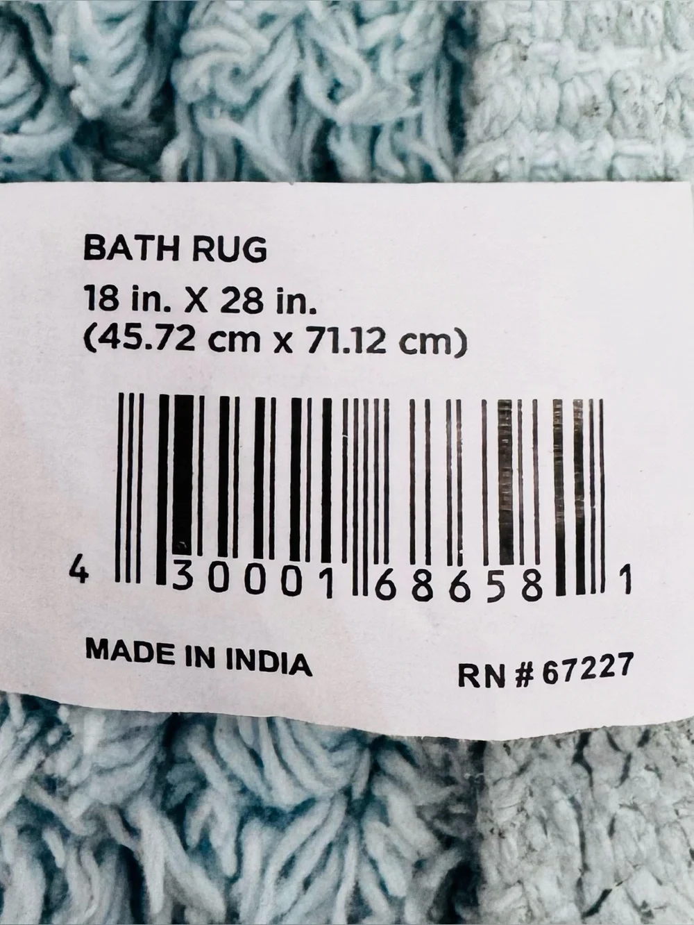 Home Collections Checkered Fringe Bath Mats Cotton Set of 2 Aqua Blue 18x28 NWT